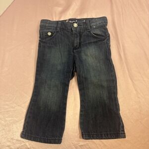 Gymboree Baby Girl Jeans 6-12 Months Bootcut With Bow Accents Sparkle‎ Buttons